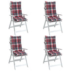vidaXL Hochlehner-Auflagen 4 Stk. Rotes Karomuster Oxford-Gewebe