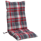 vidaXL Hochlehner-Auflagen 4 Stk. Rotes Karomuster Oxford-Gewebe