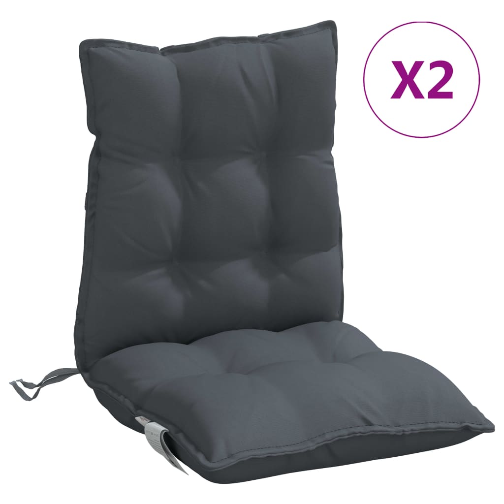 vidaXL Niedriglehner-Auflagen 2 Stk. Anthrazit Oxford-Gewebe