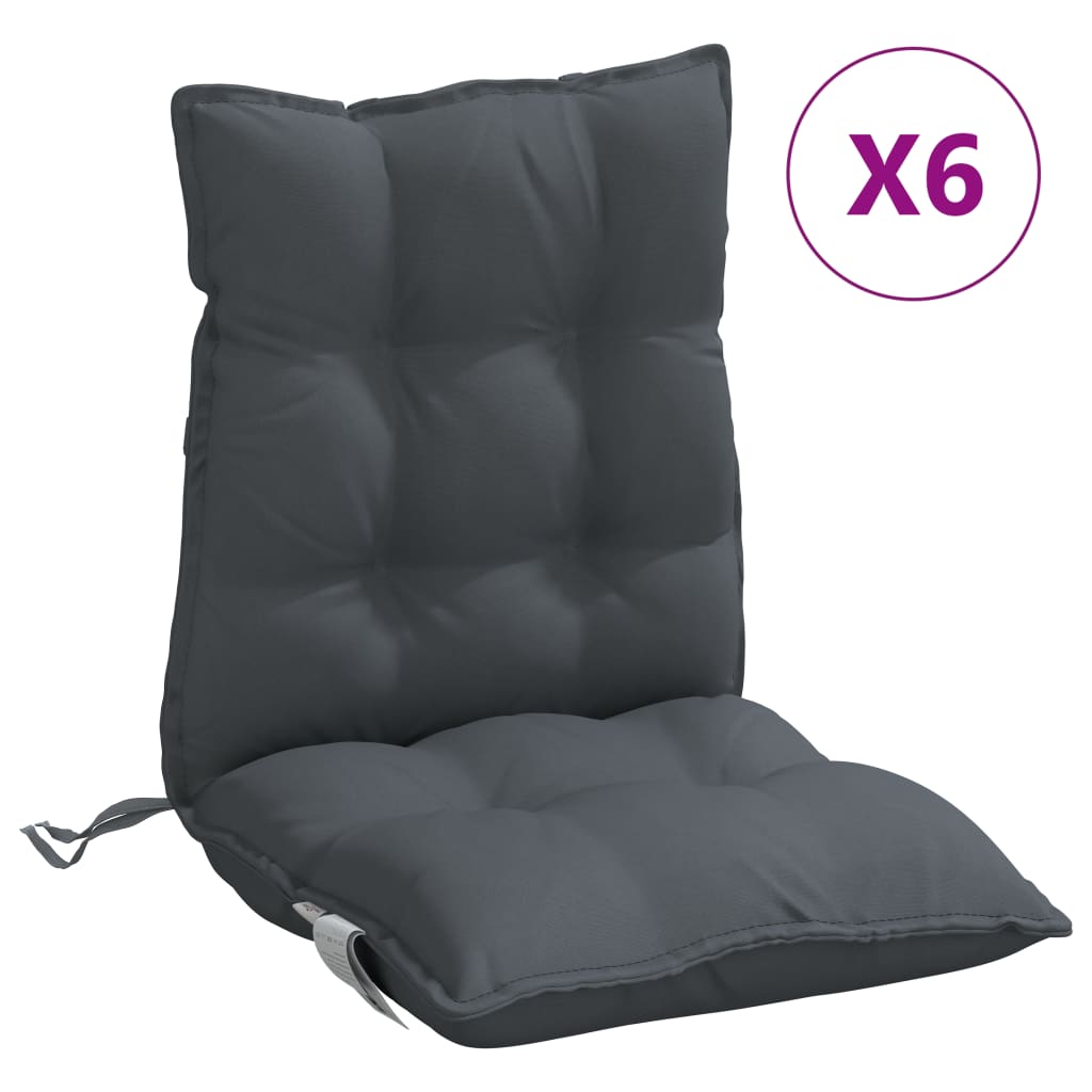 vidaXL Niedriglehner-Auflagen 6 Stk. Anthrazit Oxford-Gewebe