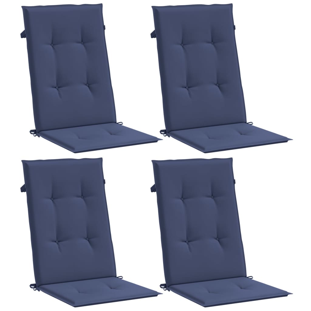 vidaXL Hochlehner-Auflagen 4 Stk. Marineblau Stoff