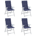 vidaXL Hochlehner-Auflagen 4 Stk. Marineblau Stoff