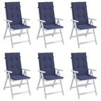 vidaXL Hochlehner-Auflagen 6 Stk. Marineblau Stoff
