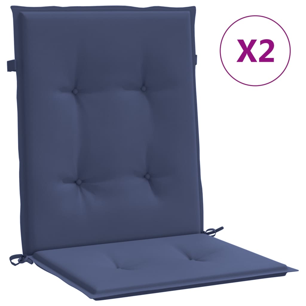 vidaXL Niedriglehner-Auflagen 2 Stk. Marineblau Stoff