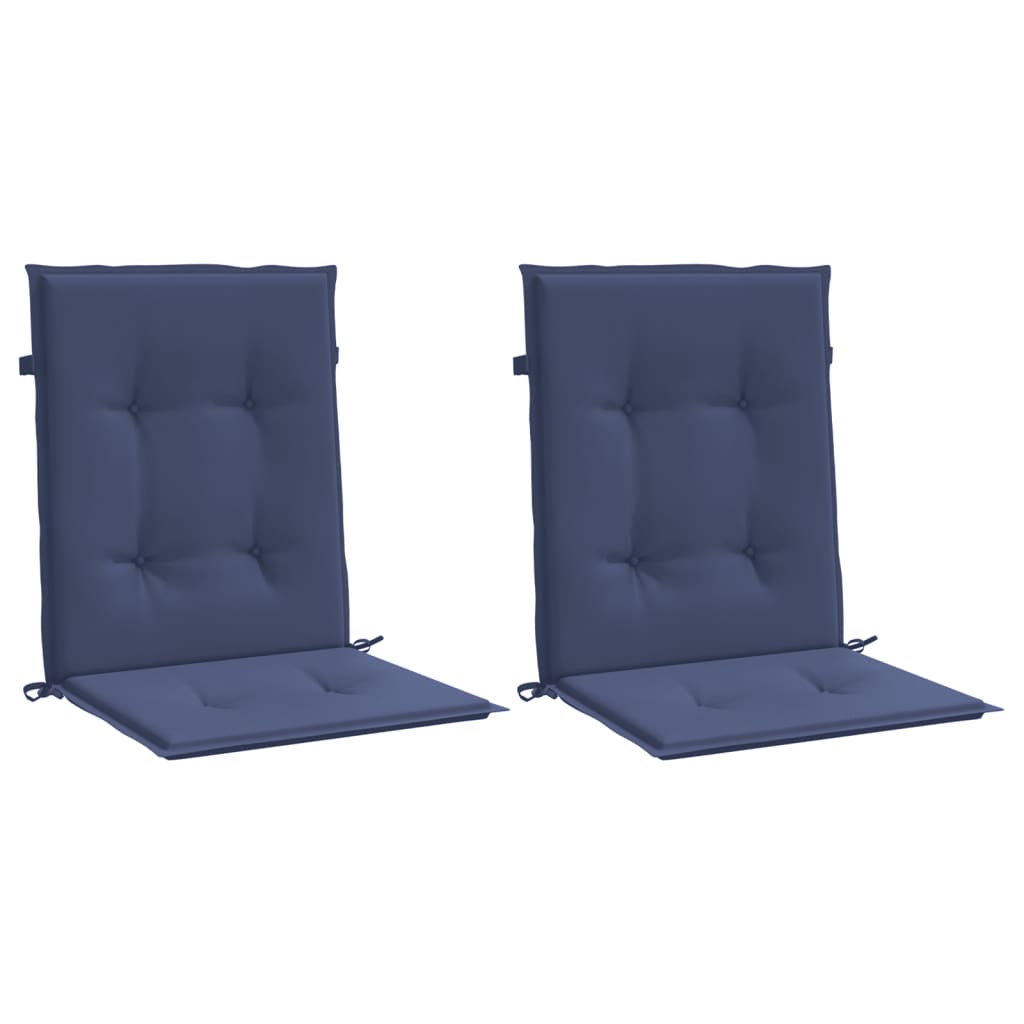 vidaXL Niedriglehner-Auflagen 2 Stk. Marineblau Stoff