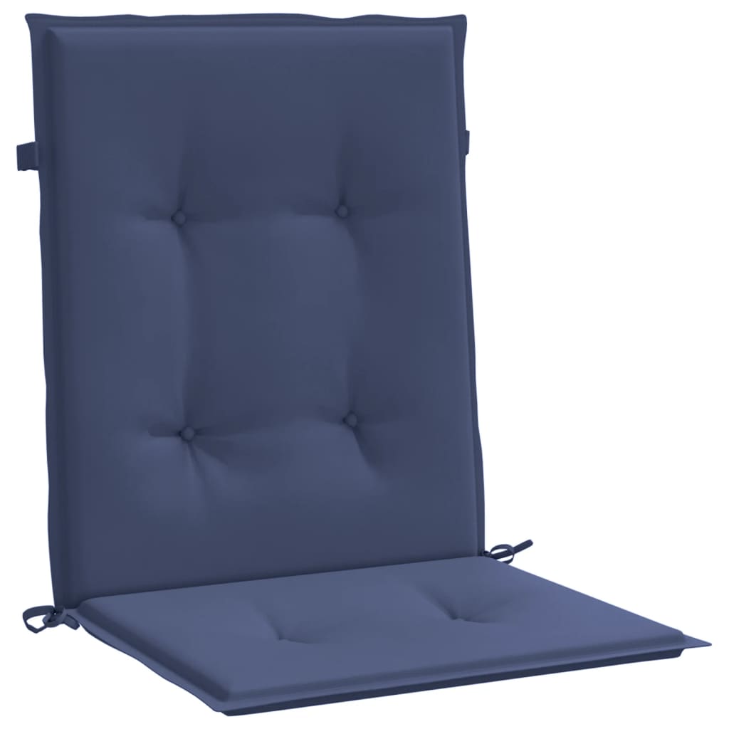 vidaXL Niedriglehner-Auflagen 2 Stk. Marineblau Stoff