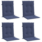 vidaXL Niedriglehner-Auflagen 4 Stk. Marineblau Stoff