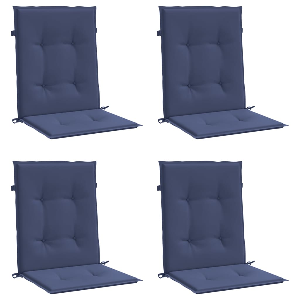 vidaXL Niedriglehner-Auflagen 4 Stk. Marineblau Stoff