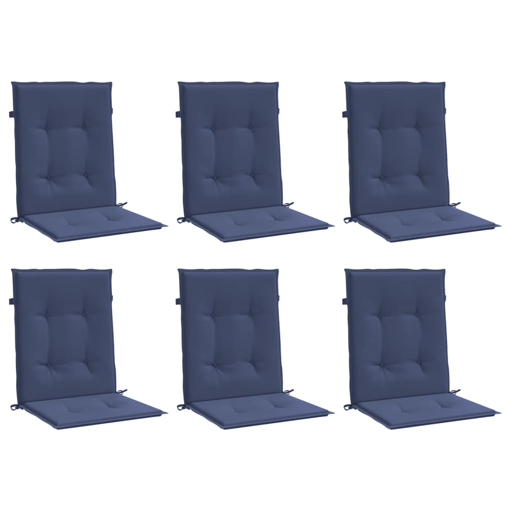 vidaXL Niedriglehner-Auflagen 6 Stk. Marineblau Stoff