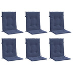 vidaXL Niedriglehner-Auflagen 6 Stk. Marineblau Stoff