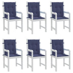 vidaXL Niedriglehner-Auflagen 6 Stk. Marineblau Stoff