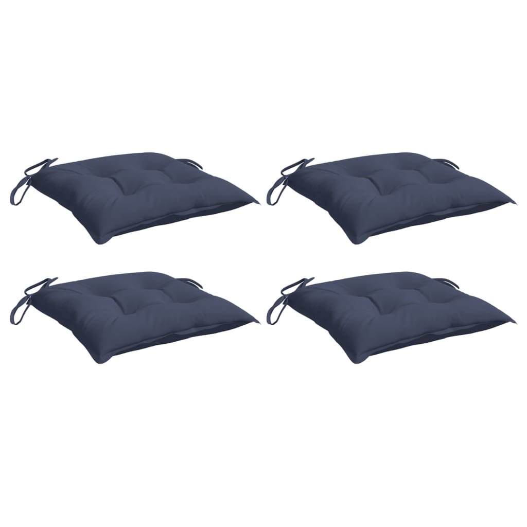 vidaXL Stuhlkissen 4 Stk. Marineblau 40x40x7 cm Oxford-Gewebe