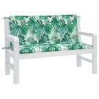 vidaXL Gartenbank-Auflagen 2 Stk. Blattmuster 120x50x7cm Oxford-Gewebe