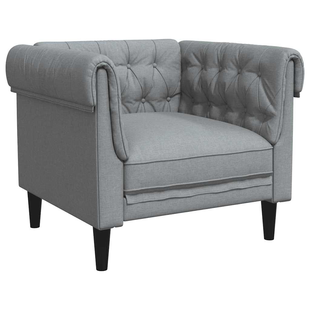vidaXL Chesterfield-Sessel Hellgrau Stoff