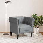 vidaXL Chesterfield-Sessel Hellgrau Stoff