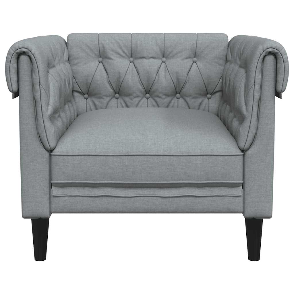 vidaXL Chesterfield-Sessel Hellgrau Stoff