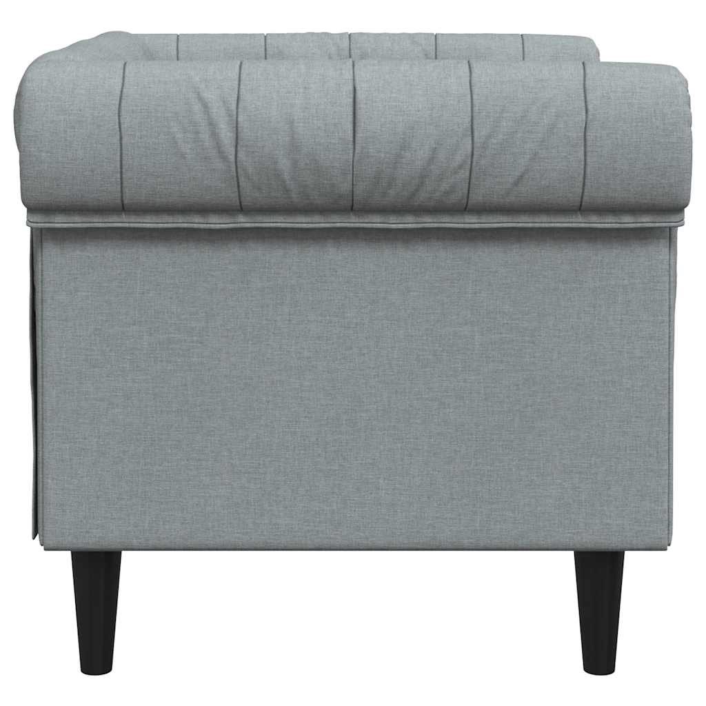vidaXL Chesterfield-Sessel Hellgrau Stoff