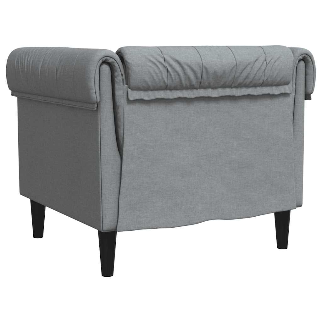 vidaXL Chesterfield-Sessel Hellgrau Stoff