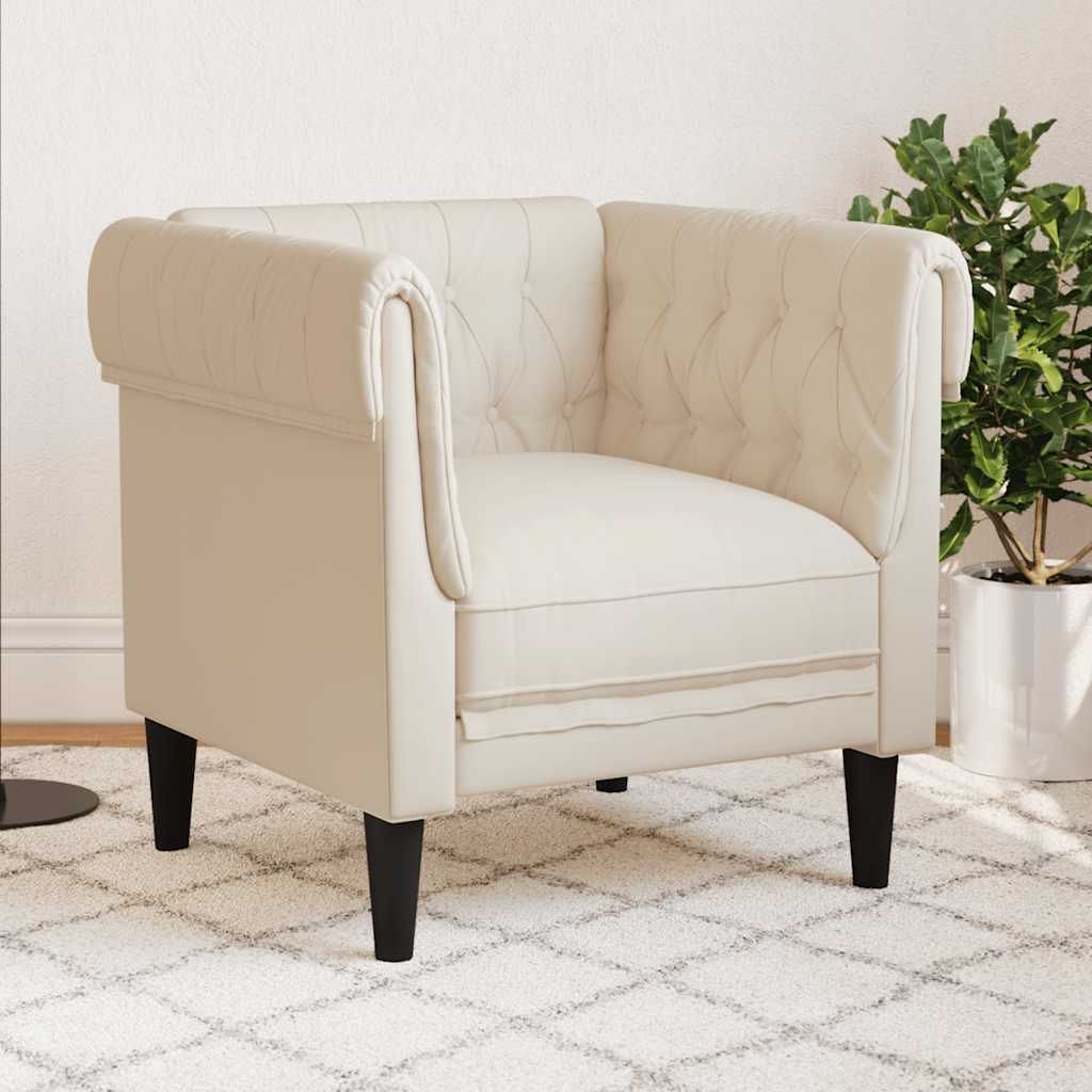 vidaXL Sessel Chesterfield Leinen