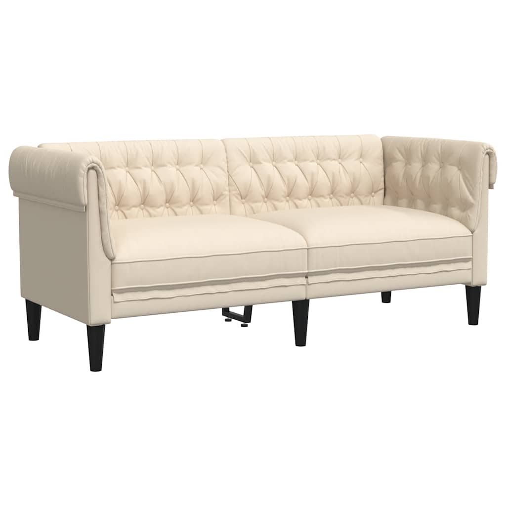 vidaXL 2-Sitzer-Sofa Chesterfield Leinen