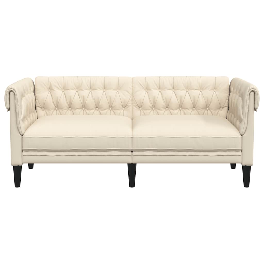 vidaXL 2-Sitzer-Sofa Chesterfield Leinen