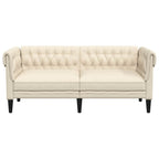 vidaXL 2-Sitzer-Sofa Chesterfield Leinen