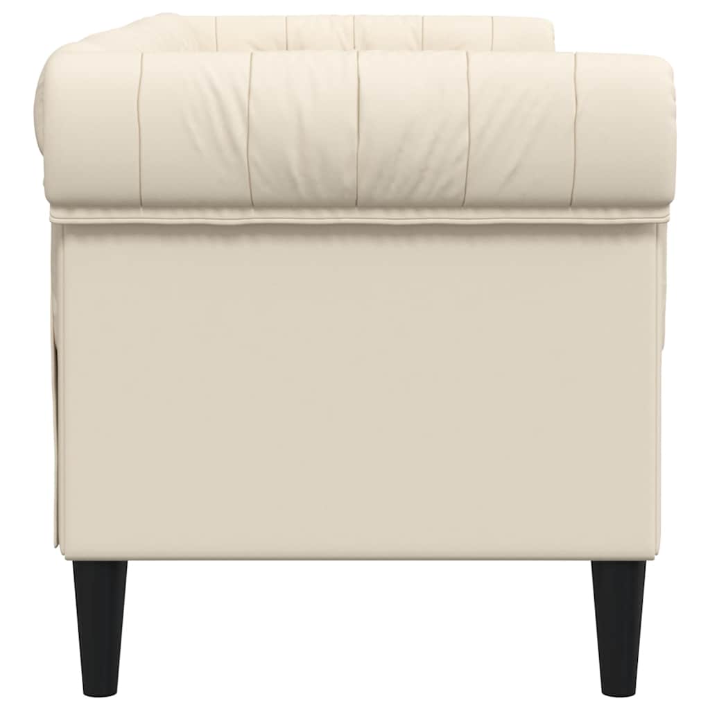 vidaXL 2-Sitzer-Sofa Chesterfield Leinen