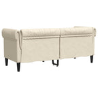 vidaXL 2-Sitzer-Sofa Chesterfield Leinen