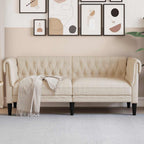 vidaXL 2-Sitzer-Sofa Chesterfield Leinen