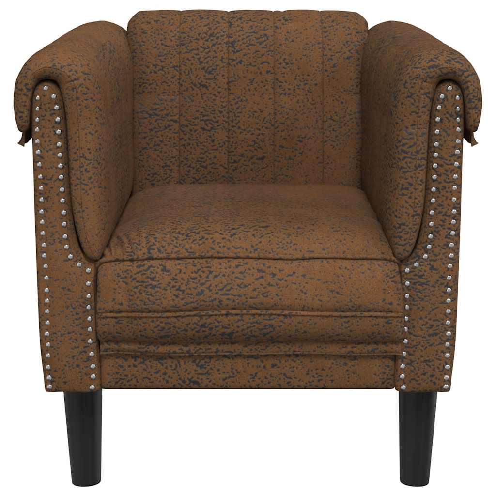 vidaXL Sessel Braun Kunstleder Wildleder-Optik