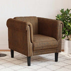 vidaXL Sessel Braun Kunstleder Wildleder-Optik
