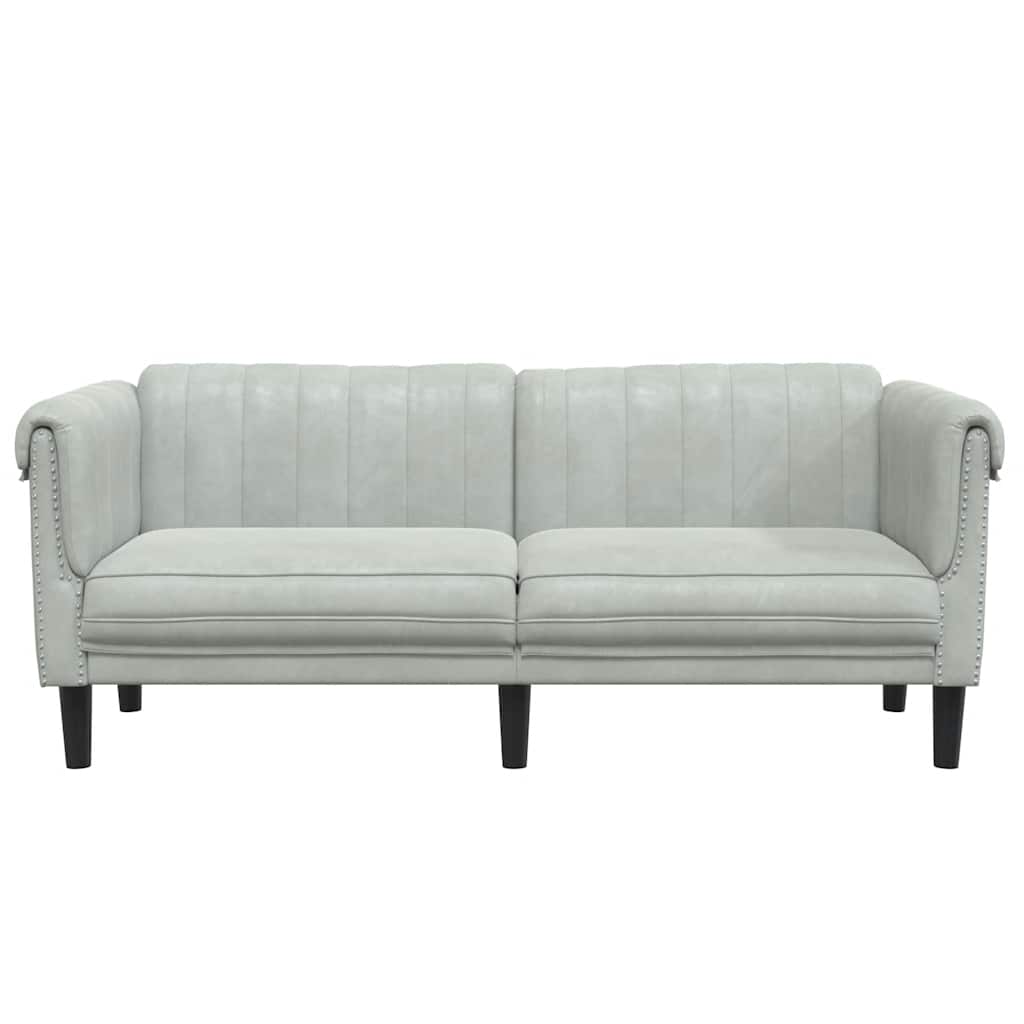 vidaXL Sofa 2-Sitzer Hellgrau Samt