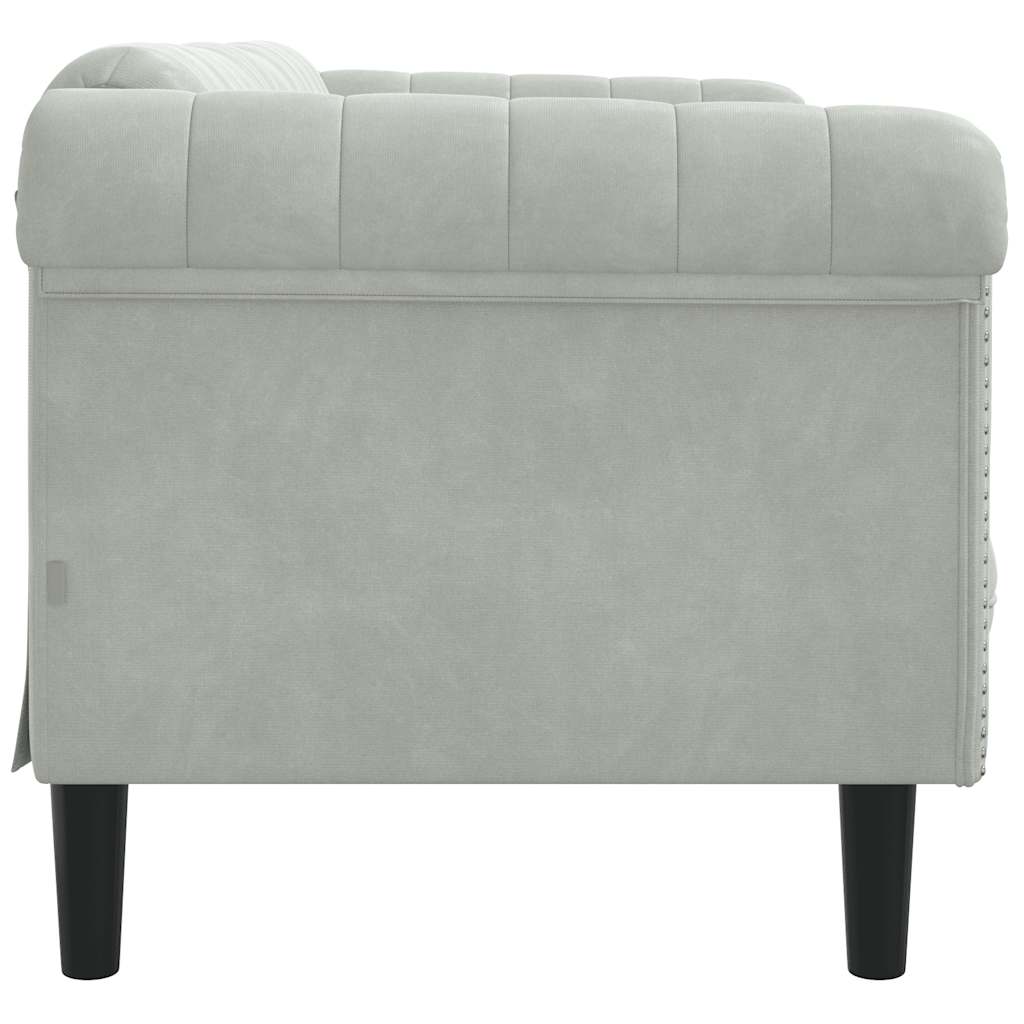 vidaXL Sofa 2-Sitzer Hellgrau Samt