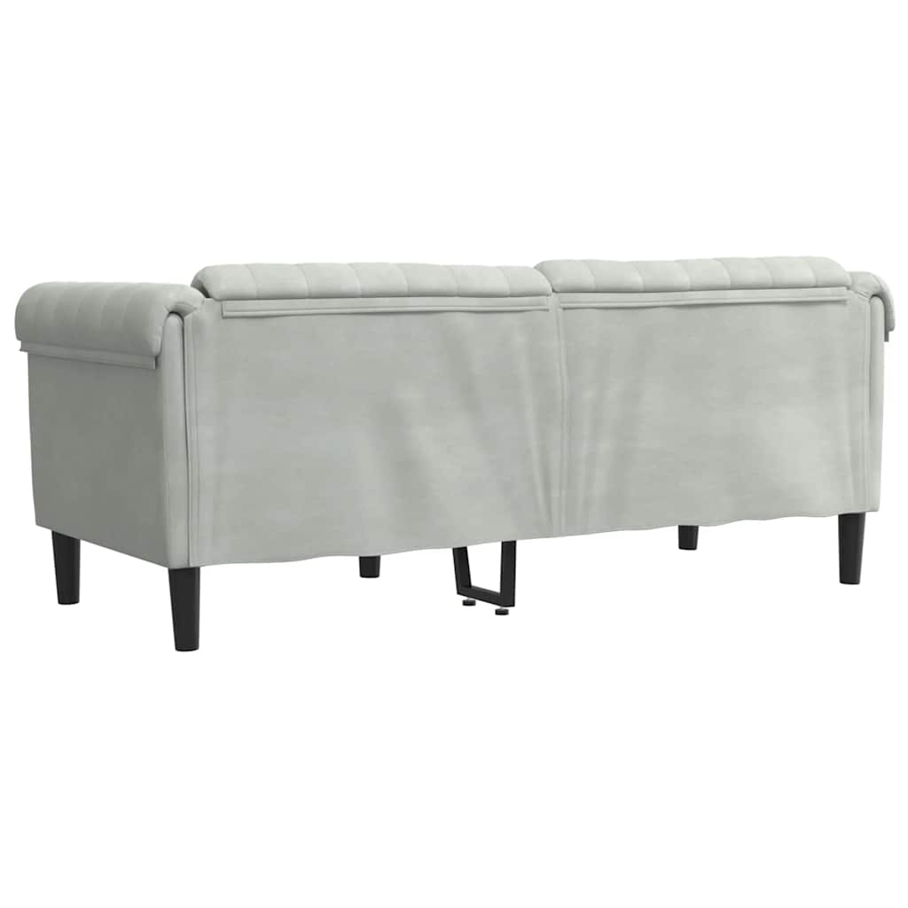 vidaXL Sofa 2-Sitzer Hellgrau Samt