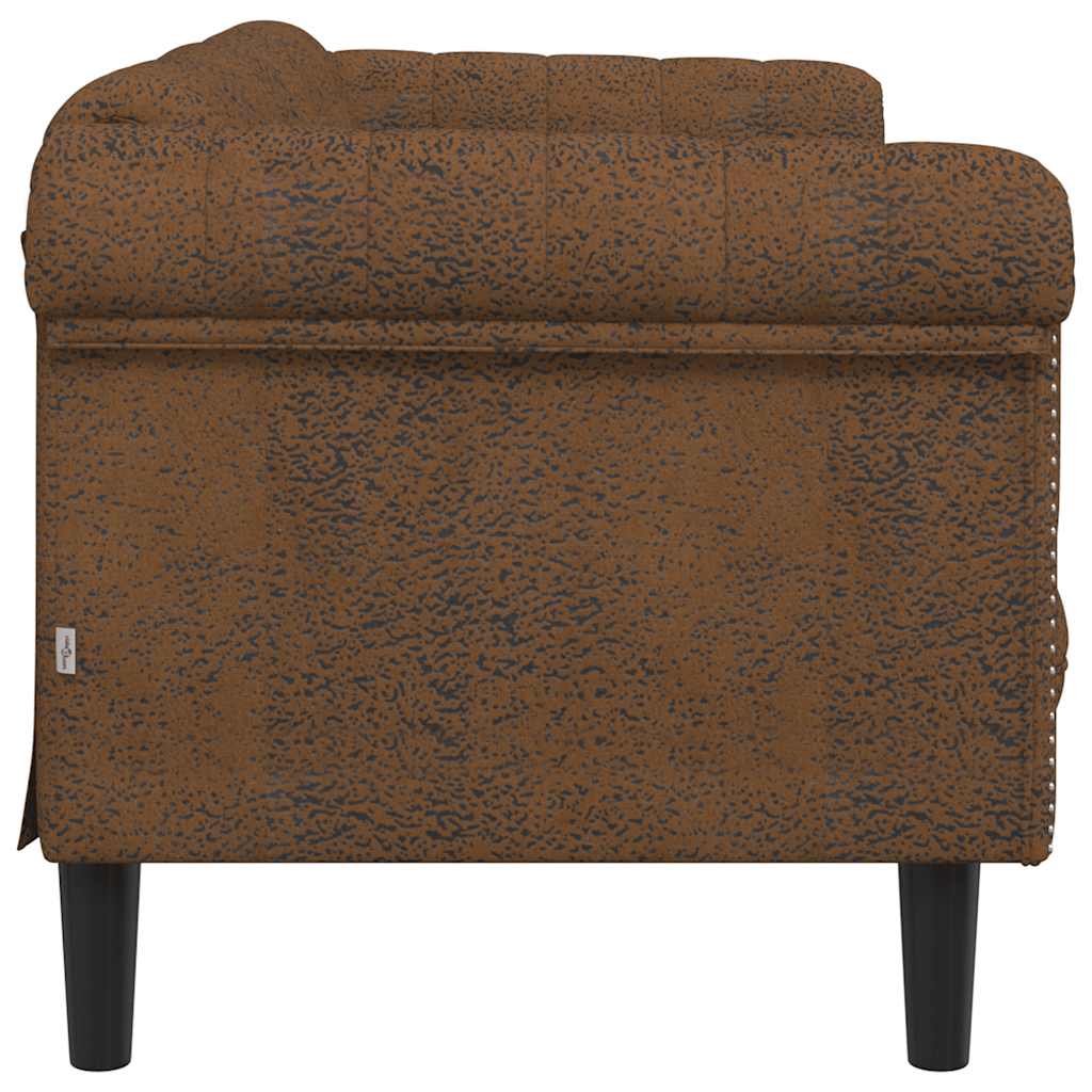 vidaXL 2-Sitzer Sofa Braun Kunstleder Wildleder-Optik