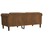 vidaXL 2-Sitzer Sofa Braun Kunstleder Wildleder-Optik