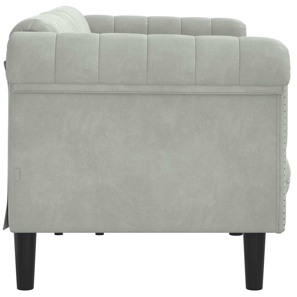 vidaXL Sofa 3-Sitzer Hellgrau Samt