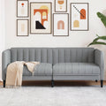 vidaXL Sofa 2-Sitzer Hellgrau Stoff