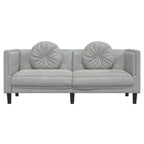 vidaXL Sofa mit Kissen 2-Sitzer Hellgrau Samt