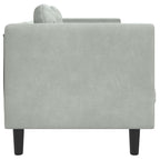 vidaXL Sofa mit Kissen 2-Sitzer Hellgrau Samt