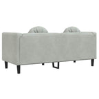vidaXL Sofa mit Kissen 2-Sitzer Hellgrau Samt