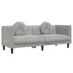 vidaXL Sofa mit Kissen 3-Sitzer Hellgrau Samt
