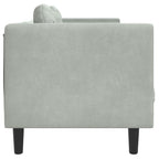 vidaXL Sofa mit Kissen 3-Sitzer Hellgrau Samt