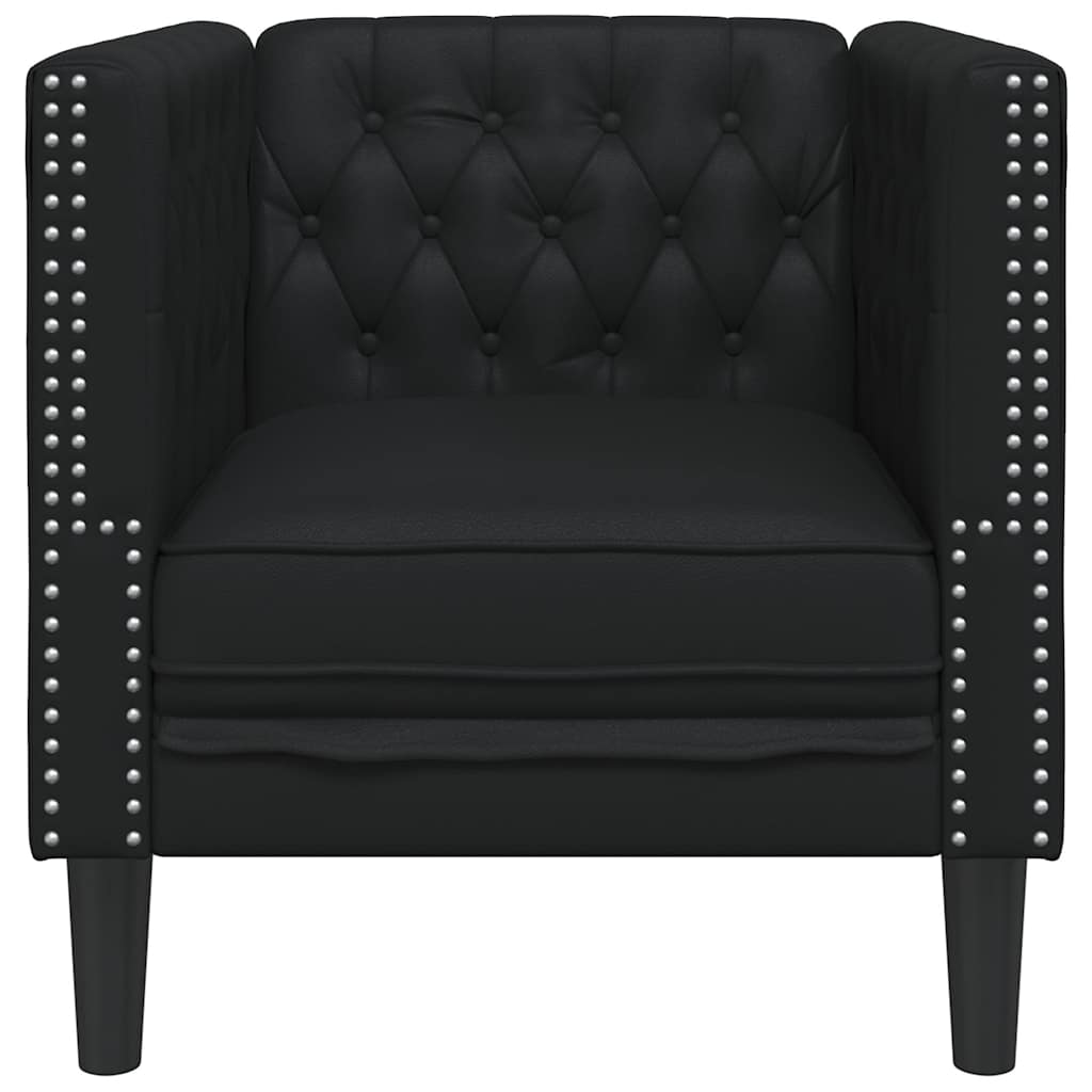vidaXL Chesterfield-Sessel Schwarz Kunstleder