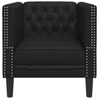vidaXL Chesterfield-Sessel Schwarz Kunstleder
