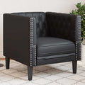vidaXL Chesterfield-Sessel Schwarz Kunstleder