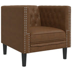 vidaXL Chesterfield-Sessel Braun Kunstleder in Wildleder-Optik