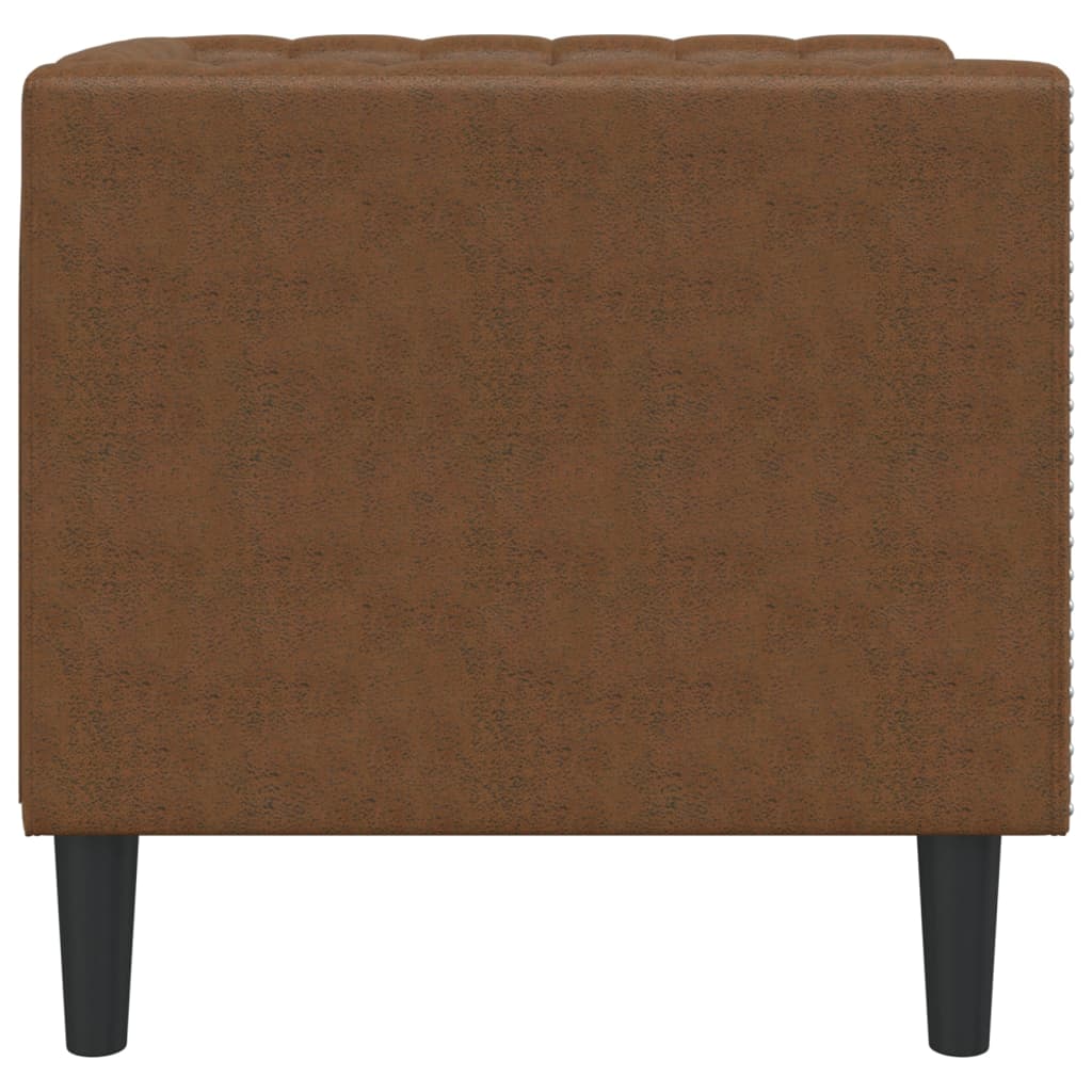 vidaXL Chesterfield-Sessel Braun Kunstleder in Wildleder-Optik