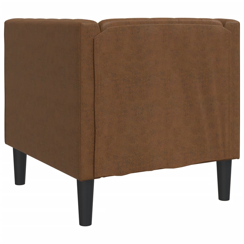 vidaXL Chesterfield-Sessel Braun Kunstleder in Wildleder-Optik