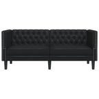 vidaXL Chesterfield-Sofa 2-Sitzer Schwarz Kunstleder